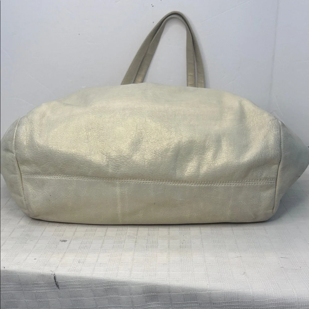 LORELEI PEARLESCENT MINT GREEN Leather Tote Bag